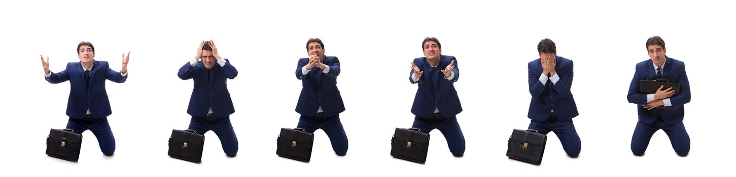 Young businessman isolated on white 