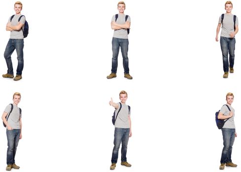 Young student isolated on white background 