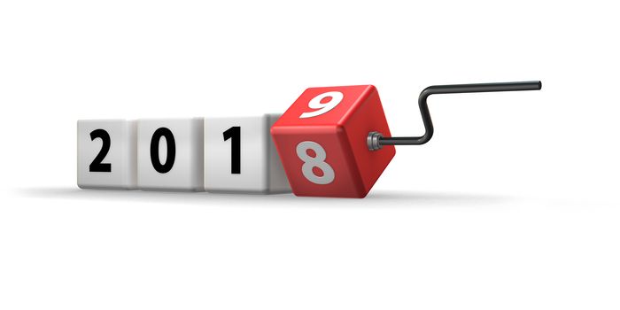 Concept of transition from 2018 to 2019