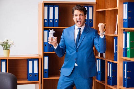 Young employee working in the office