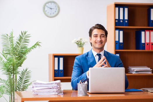 Young employee working in the office