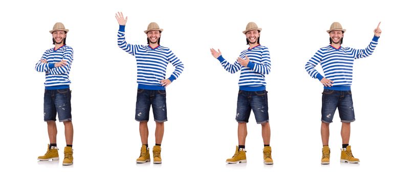Young man isolated on white