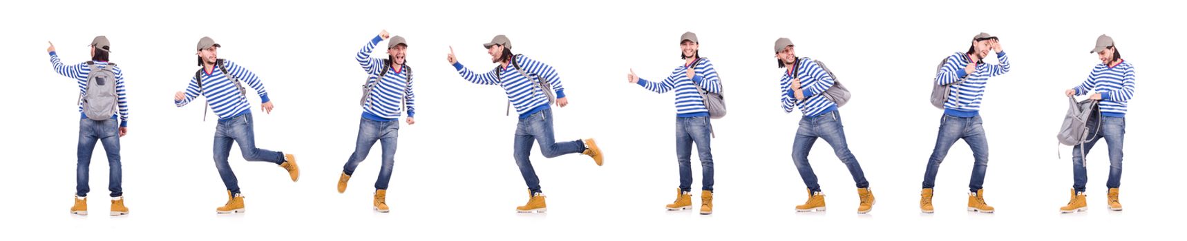 Young student isolated on the white background