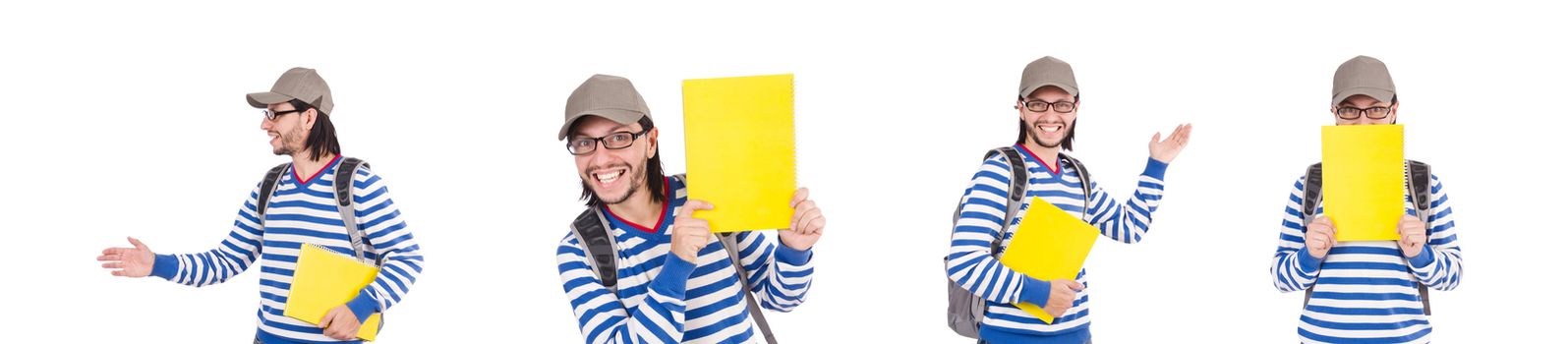 Young student isolated on the white