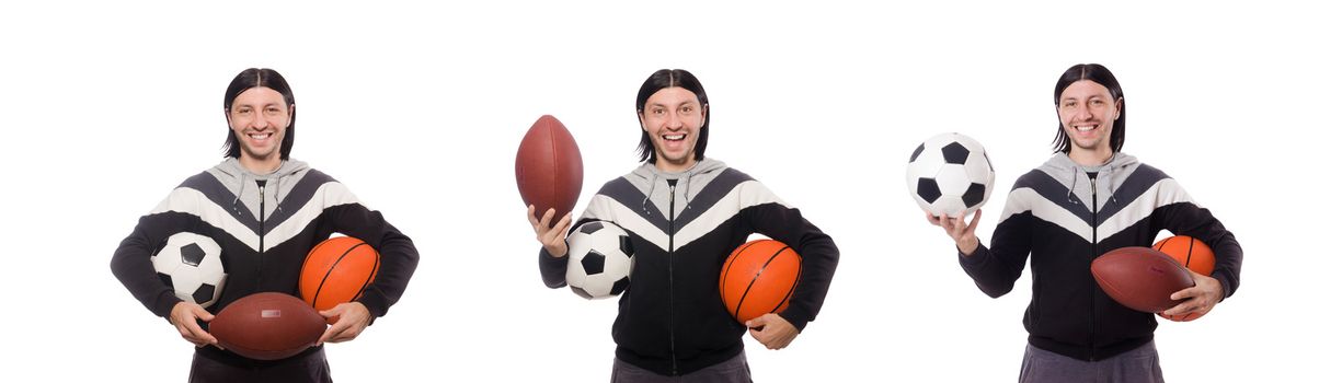 Man in sports concept isolated on white