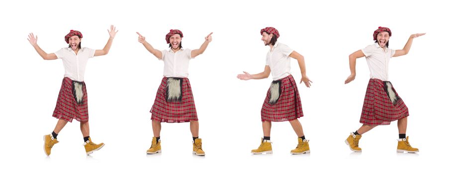 Funny scotsman isolated on white