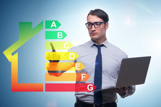 Businessman in energy efficiency concept