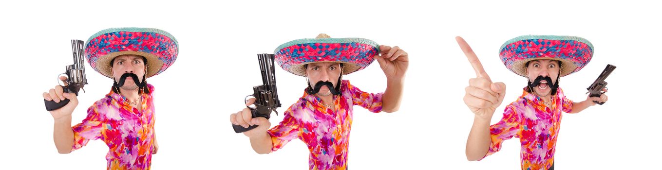 Funny mexican with sombrero hat