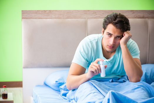 Man suffering from sleeping disorder and insomnia