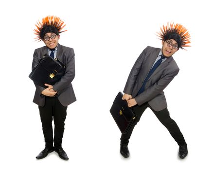 Funny man with mohawk hairstyle