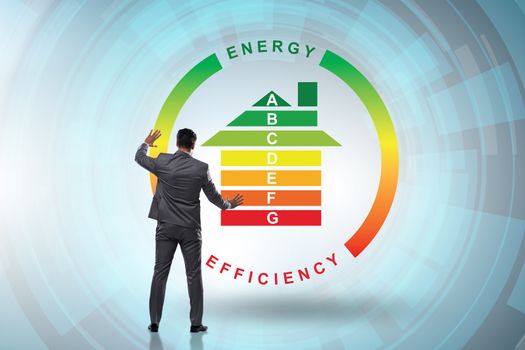 Businessman in energy efficiency concept