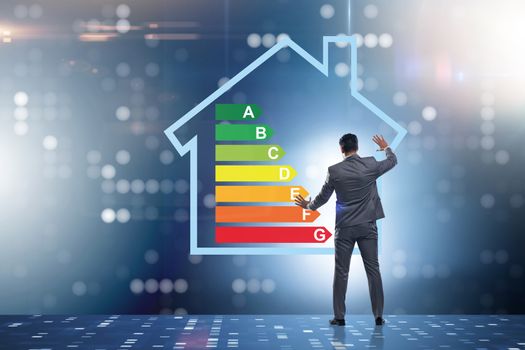 Businessman in energy efficiency concept
