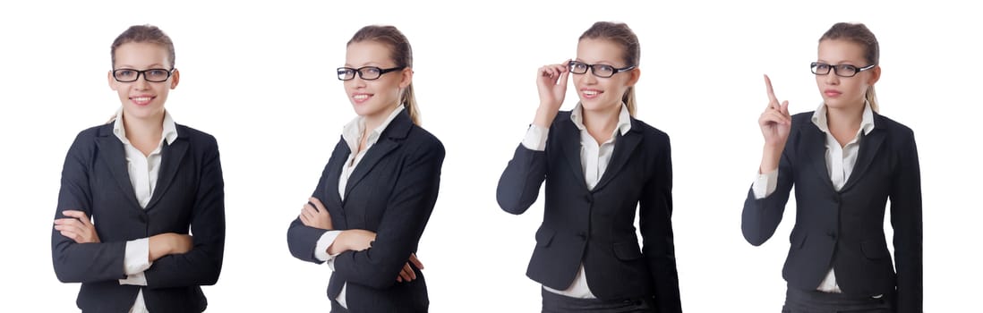 Businesswoman isolated on the white