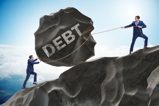 Business concept of debt and borrowing