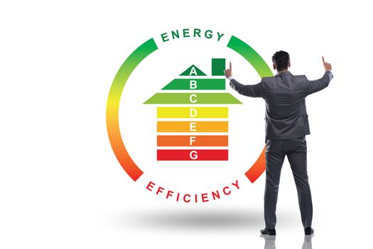 Businessman in energy efficiency concept