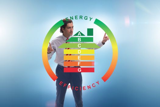 Businessman in energy efficiency concept