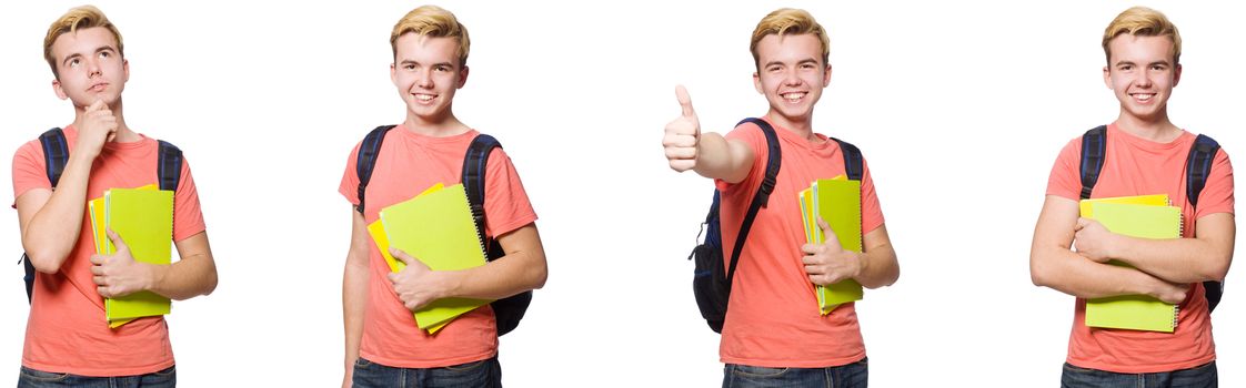 Young student isolated on white background 