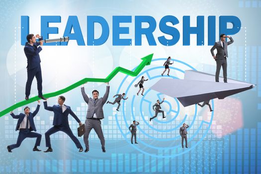 Concept of leadership with many business situations