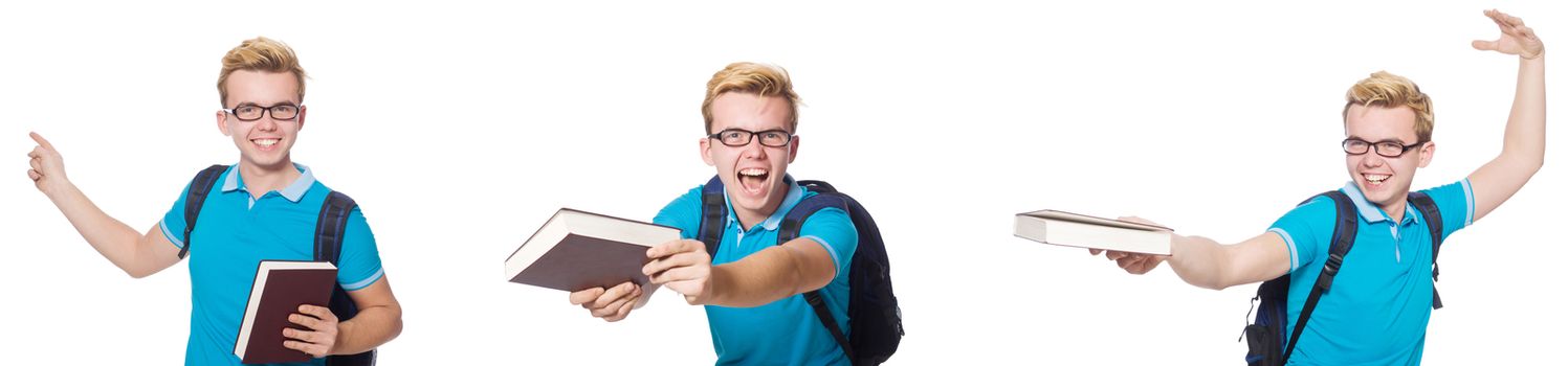 Young student isolated on white background 