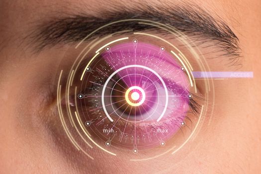 Concept of sensor implanted into human eye