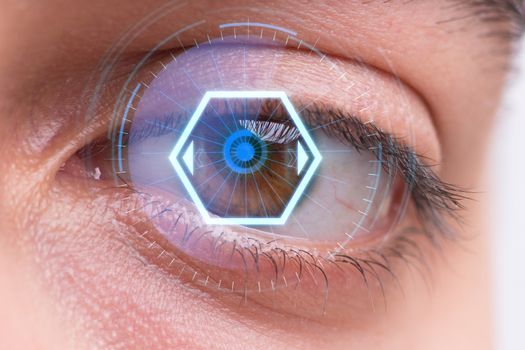 Concept of sensor implanted into human eye