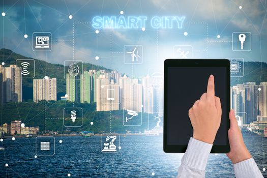 Smart city in innovation concept