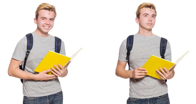 Young student isolated on white background 