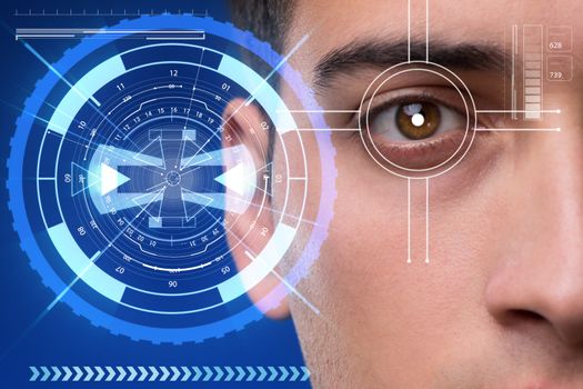 Concept of sensor implanted into human eye