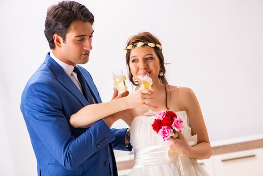 Wedding ceremony with wife and husband