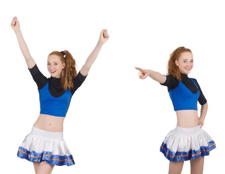 Cheerleader isolated on the white background