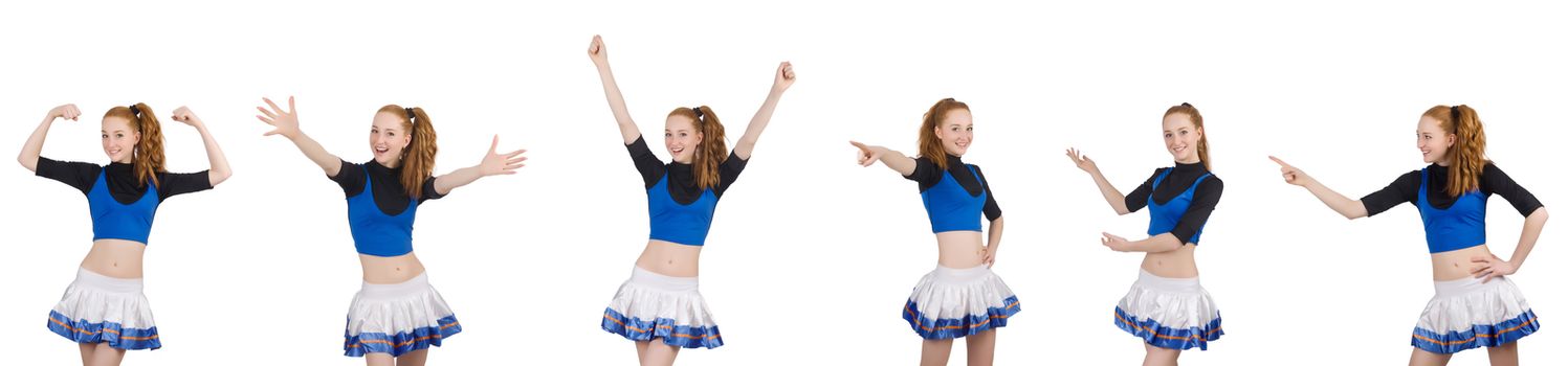 Cheerleader isolated on the white background