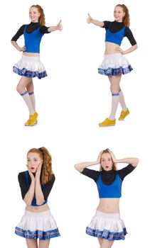 Cheerleader isolated on the white background