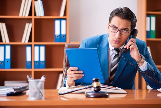 Lawyer working in the office