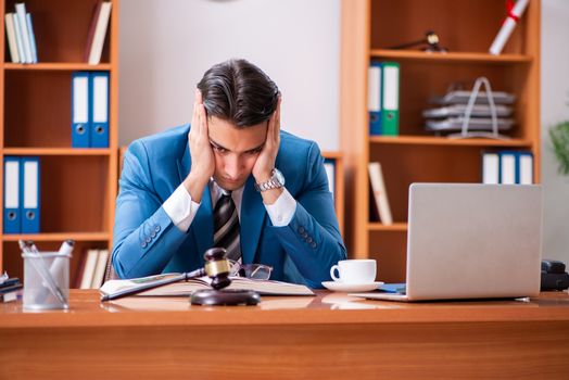 Lawyer working in the office