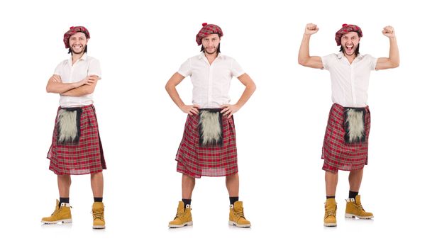 Happy Scotsman isolated on white