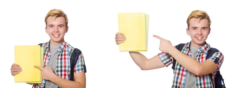 Young student isolated on white background 