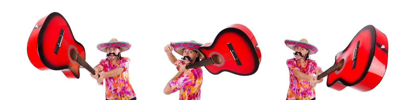 Funny mexican with sombrero hat