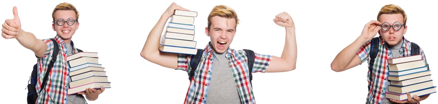 Young student isolated on white background 