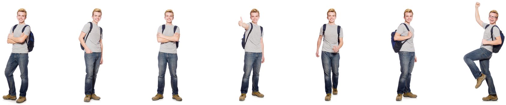 Young student isolated on white background 