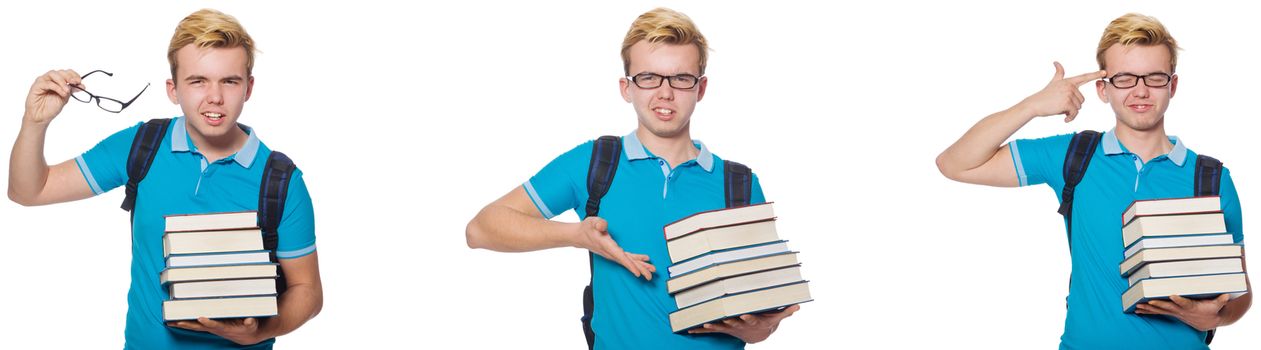 Young student isolated on white background 