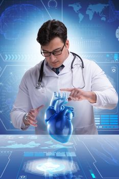 Heart treatment in telemedicine concept