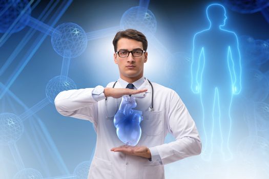 Heart treatment in telemedicine concept