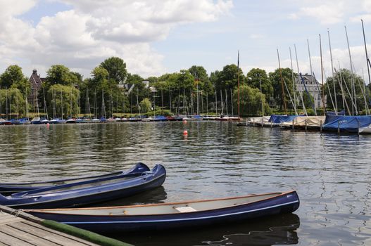 View onto the Outer Alster, Hamburg, Germany.