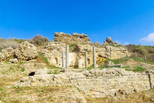 Remains of the Byzantine Church of Santa Maria Viridis in Ashkelon National Park, Southern Israel