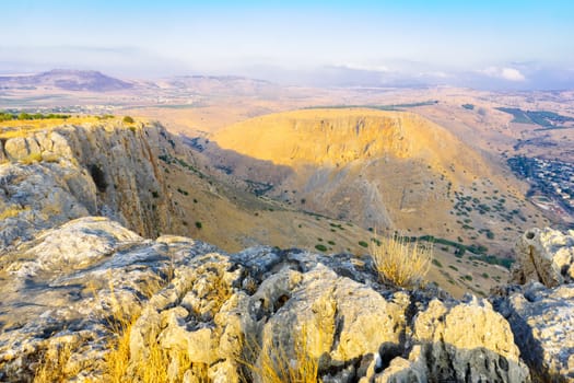 View landscape and Mount Nitay from Mount Arbel National Park. Northern Israel