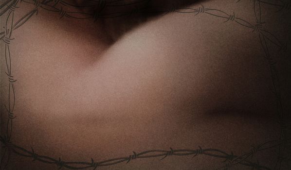 Body and thorns. Modern abstract art. 3D rendering