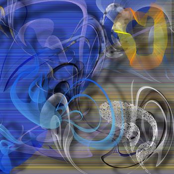 Swirling abstract forms. Artwork for creative graphic design. 3D rendering