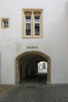 Graz, Austria. August 2020. The inner courtyard of the Grazer Burg 