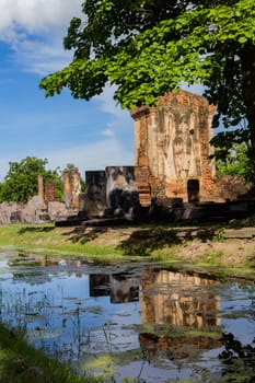 Chetuphon Temple - Sukhothai Ancient Temple is located just outside the city wall in the south of the Sukhothai Historical Park.  : Sukhothai,Thailand -  July,01,2018.