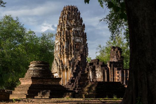 Phra Phai Luang Temple Is a temple for Theravada Buddhist monks Under the Maha Nikai Located in the Sukhothai Historical Park Art is Khmer Bayon style. : SUKHOTHAI,THAILAND - JULY,01,2018